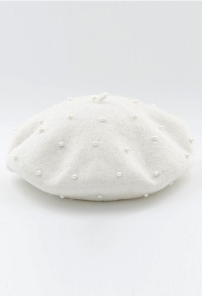 Chapéu de boina de mistura de lã pérola feito à mão em branco