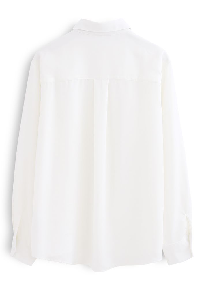 Camisa básica Suavidade Hi-Lo em Branco