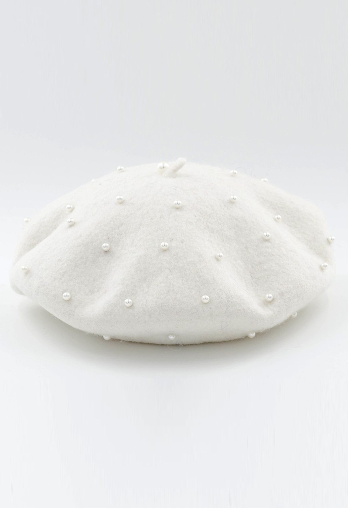 Chapéu de boina de mistura de lã pérola feito à mão em branco