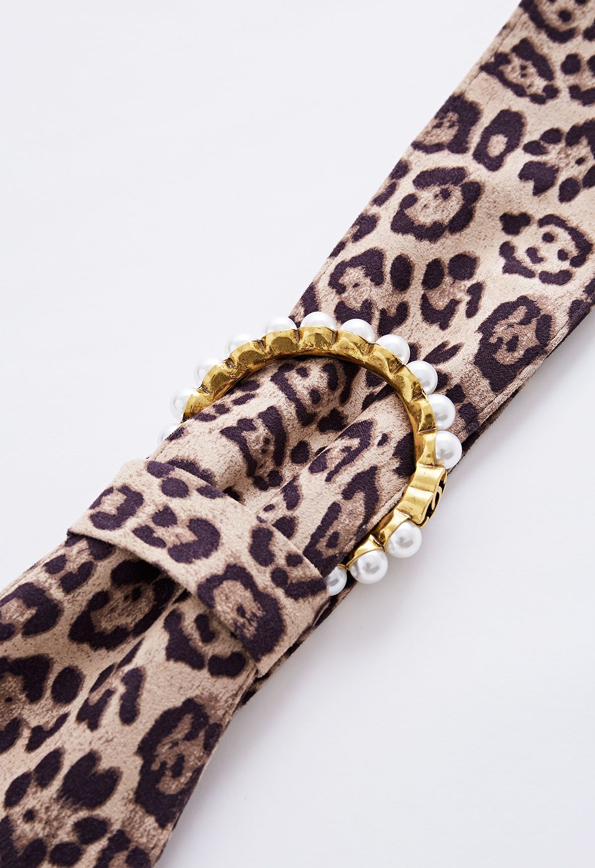 Cinto de veludo O-Ring Pearl em leopardo