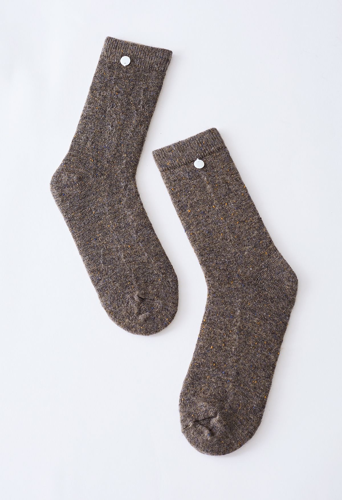 Mix Color Dots Wool-Blend Crew Mews em Taupe