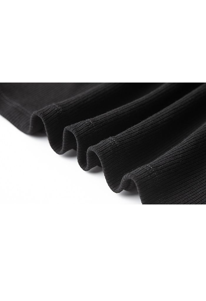 Regata reversível de cordão inclinado em preto