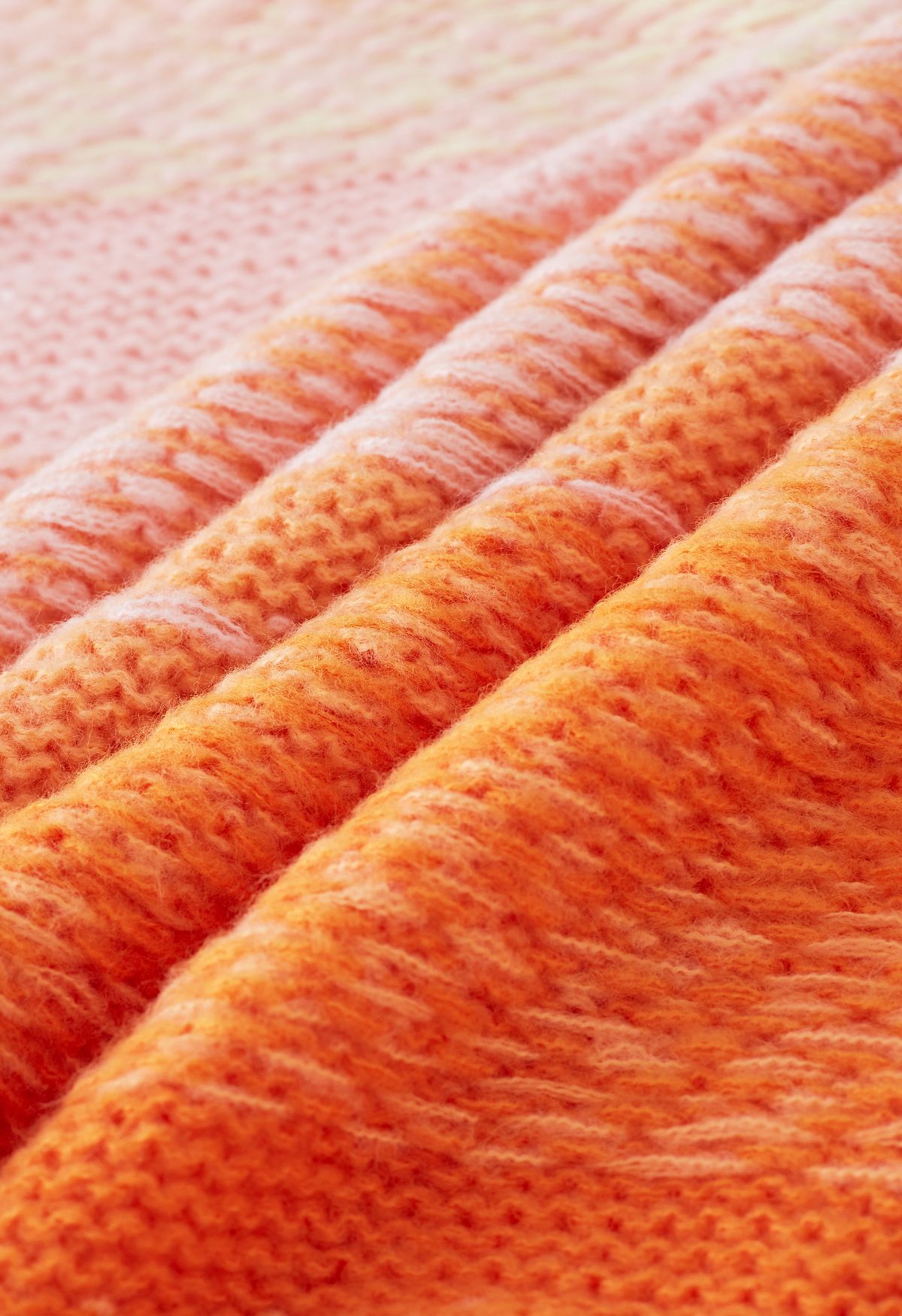 Sunset Ombre Suéter de malha grossa com decote em V