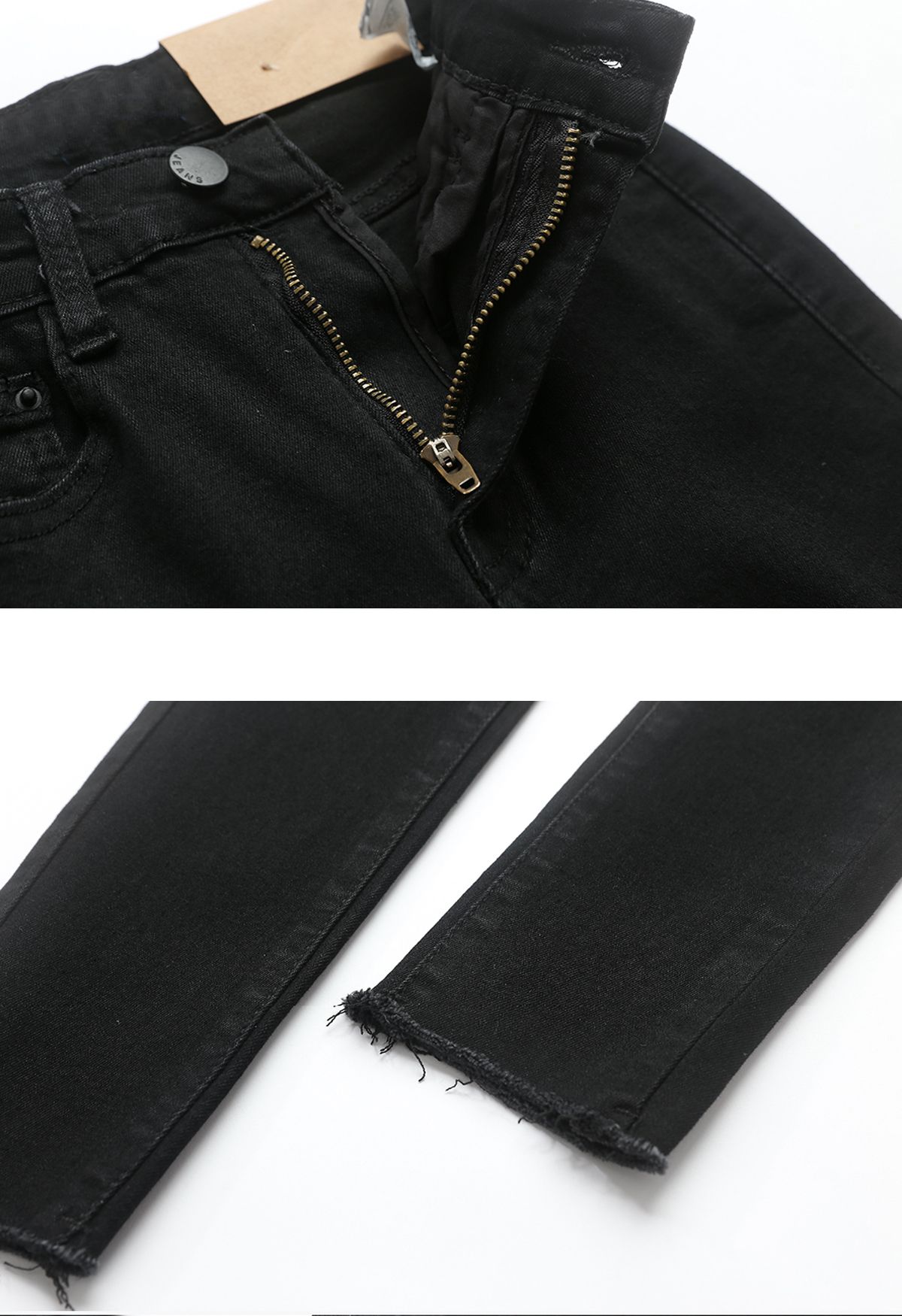 Jeans skinny misterioso preto cropped